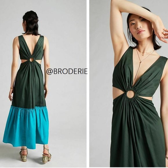 Anthropologie Flounced Cut-Out Maxi Dress - Picture 4 of 5